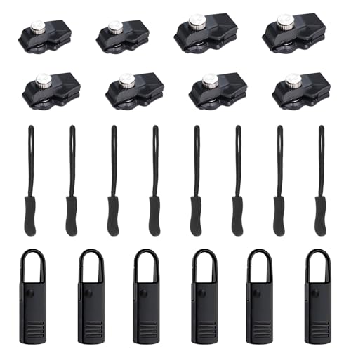 Richluck Reißverschluss Reparaturkit, Zipper-Ziehen Universal Ersatz Instant Zip Fixer, 3 Größenerweiterung & Fixierfixierschieber für Gepäck, Rucksäcke, Jacken, Geldbörsen, Handtaschen von RichLuck