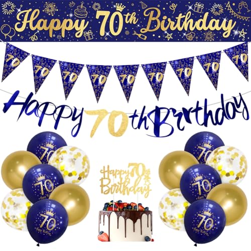 Herren-Dekoration zum 70. Geburtstag, Marineblau, Gold, 70. Geburtstag, Dekoration, für Männer zum 70. Geburtstag RichMoho von RichMoho