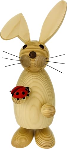Richard Glaesser Osterhase Mädchen Natur mit Marienkäfer aus Seiffen im Erzgebirge, 32 cm groß # 13017 von Richard Glässer Seiffen
