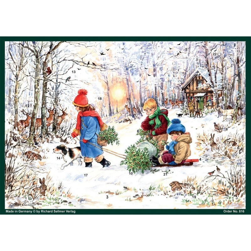 Adventskalender A4 "Schneefreuden Im Wald" von Richard Sellmer Verlag