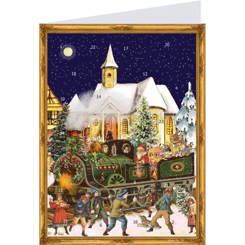 Postkarten-Adventskalender "Zug" von Richard Sellmer Verlag