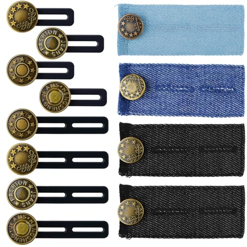 Richunie 12 Stück StückTaille Extender Elastischen Knopf Hosenbunddehner, Hosenbunderweiterung Knopf，Adjustable Bund Expander Jeans Einziehbare Knöpfe für Hemd Hosen Kleid Hosen Schwangere Hosen von Richunie
