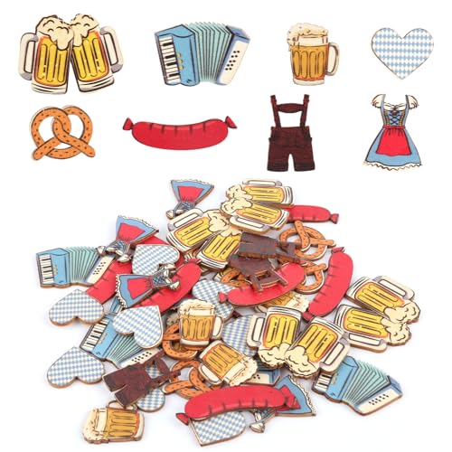 Oktoberfest Deko, 40 Stück Bayrische Deko, Holz Konfetti Set Oktoberfest Party, Oktoberfest Tischdeko für Bayrische Party und Oktoberfestparty Oktoberfest Deko, 40 Stück Bayrische Deko, Holz Konfetti Set Oktoberfest Party, Oktoberfest Tischdeko für Bayrische Party und Oktoberfestparty von Rickwayy
