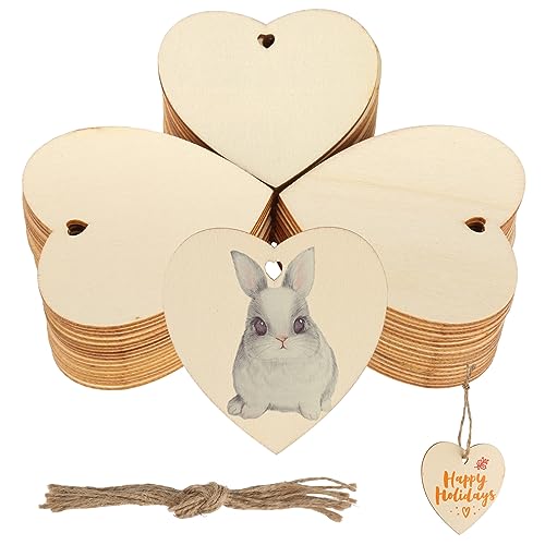 Holzherzen Deko，50 StüCk 8cm Holzherzen Zum Beschriften，DIY Handwerk，FüR Tischdeko Hochzeit Geburtstag Weihnachten Valentinstag GeschenkanhäNger，Handgemachter Wandbehang, Geschenk-GäStebuch von Rickwayy