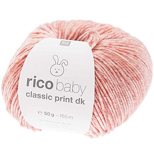 Rico Baby Classic Print dk Fb. 05 rosa Spray, weiche Babywolle zum Stricken und Häkeln von Rico Baby