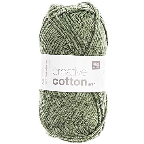 Rico Creative Cotton aran Fb. 66 efeu, Baumwollgarn zum Stricken und Häkeln, Häkelwolle Rico Creative Cotton aran Fb. 66 efeu, Baumwollgarn zum Stricken und Häkeln, Häkelwolle von Rico Design
