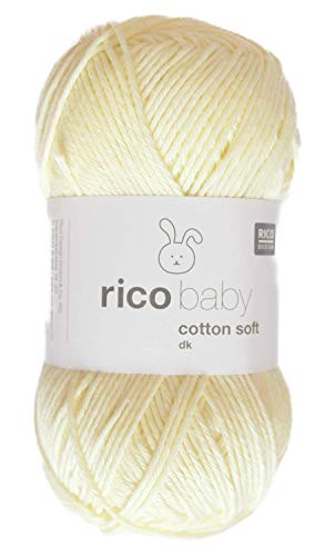 Rico Baby Cotton Soft dk Farbe 71 pastellgelb, weiche Babywolle, Baumwollmischgarn zum Stricken & Häkeln von Rico Design / theofeel