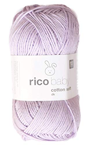 Rico Baby Cotton Soft dk Farbe 73 veilchen, weiche Babywolle, Baumwollmischgarn zum Stricken & Häkeln von theofeel