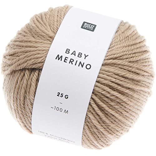 Rico Baby Merino dk Farbe 03 beige, Babywolle reine Merinowolle zum Stricken oder Häkeln von Rico Design