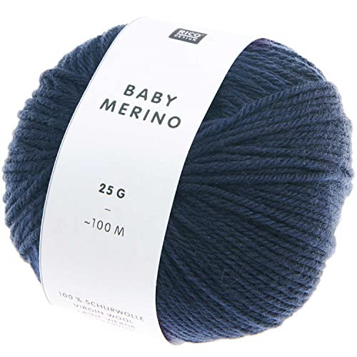 Rico Baby Merino dk Farbe 06 marine, Babywolle reine Merinowolle zum Stricken oder Häkeln von Rico Design