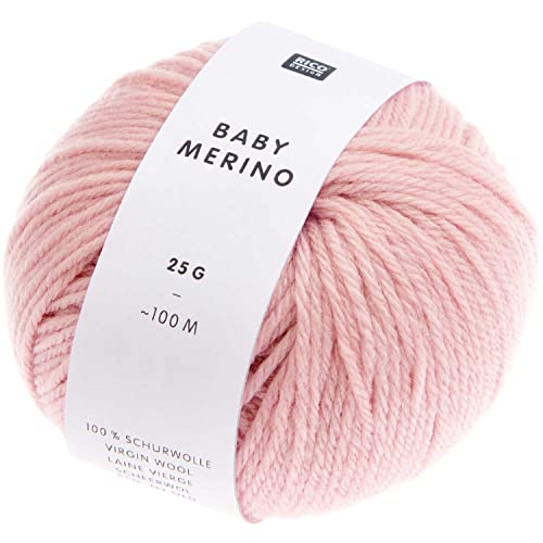 Rico Baby Merino dk Farbe 07 rosa, Babywolle reine Merinowolle zum Stricken oder Häkeln von Rico Design