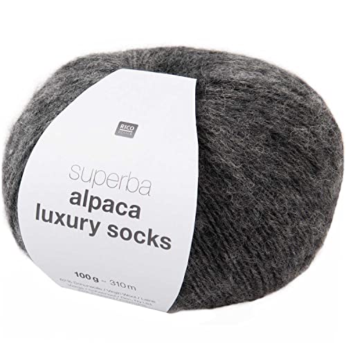 Rico Superba Alpaca Luxury Socks Farbe 5, Sockenwolle mit Alpaka, 100g ca. 310m, Nadelstärke 2,5-3,5 mm von Rico Design / theofeel