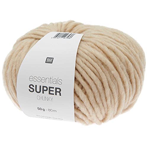 Rico essentials Super Chunky Wolle 50g ~ 80m, Farbe 16 natur, dicke Wolle Stricken Häkeln Nadelstärke 7 mm von theofeel