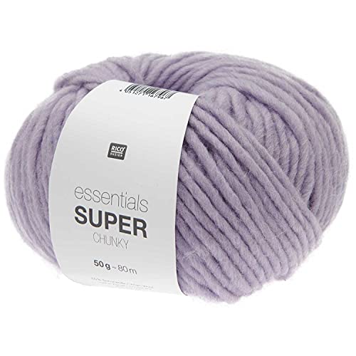 Rico essentials Super Chunky Wolle 50g ~ 80m, Farbe 19 lavendel, dicke Wolle Stricken Häkeln Nadelstärke 7 mm von Rico Design / theofeel