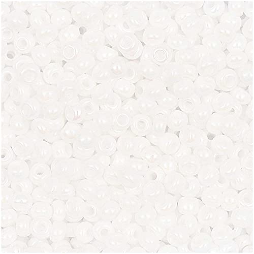 17g itoshii beads (Rocailles),- 2,6 mm - Farbe 04 - weiß opak regenbogen von Rico Design