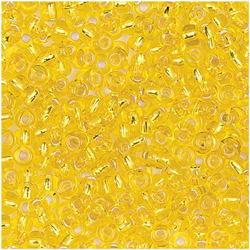 17g itoshii beads (Rocailles),- 2,6 mm - Farbe 06 - gelb transarent Einzu silber von Rico Design