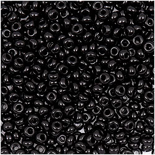 17g itoshii beads (Rocailles),- 2,6 mm - Farbe 33 - schwarz opak von Rico Design