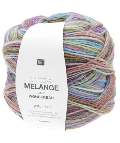 200g Creative Melange Aran - Wonderball - Farbe 22 - Verlauf pastell von Rico Design