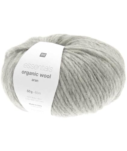 50g essential organic wool - Farbe: 4 - grau - leichtes weiches Flammgarn für Winterstrick von Rico Design