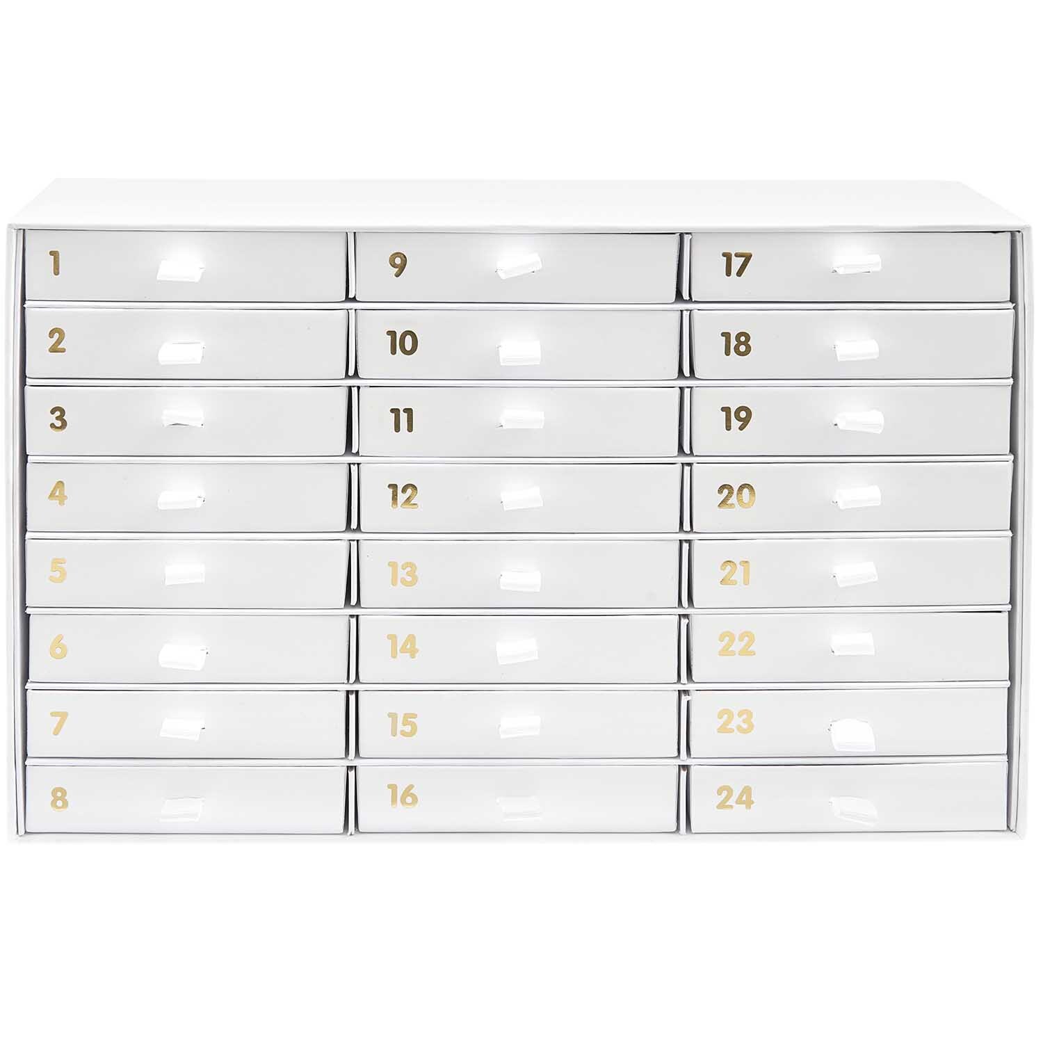 Rico Design Adventskalender Box weiß-gold 16x26x9,5cm von Rico Design