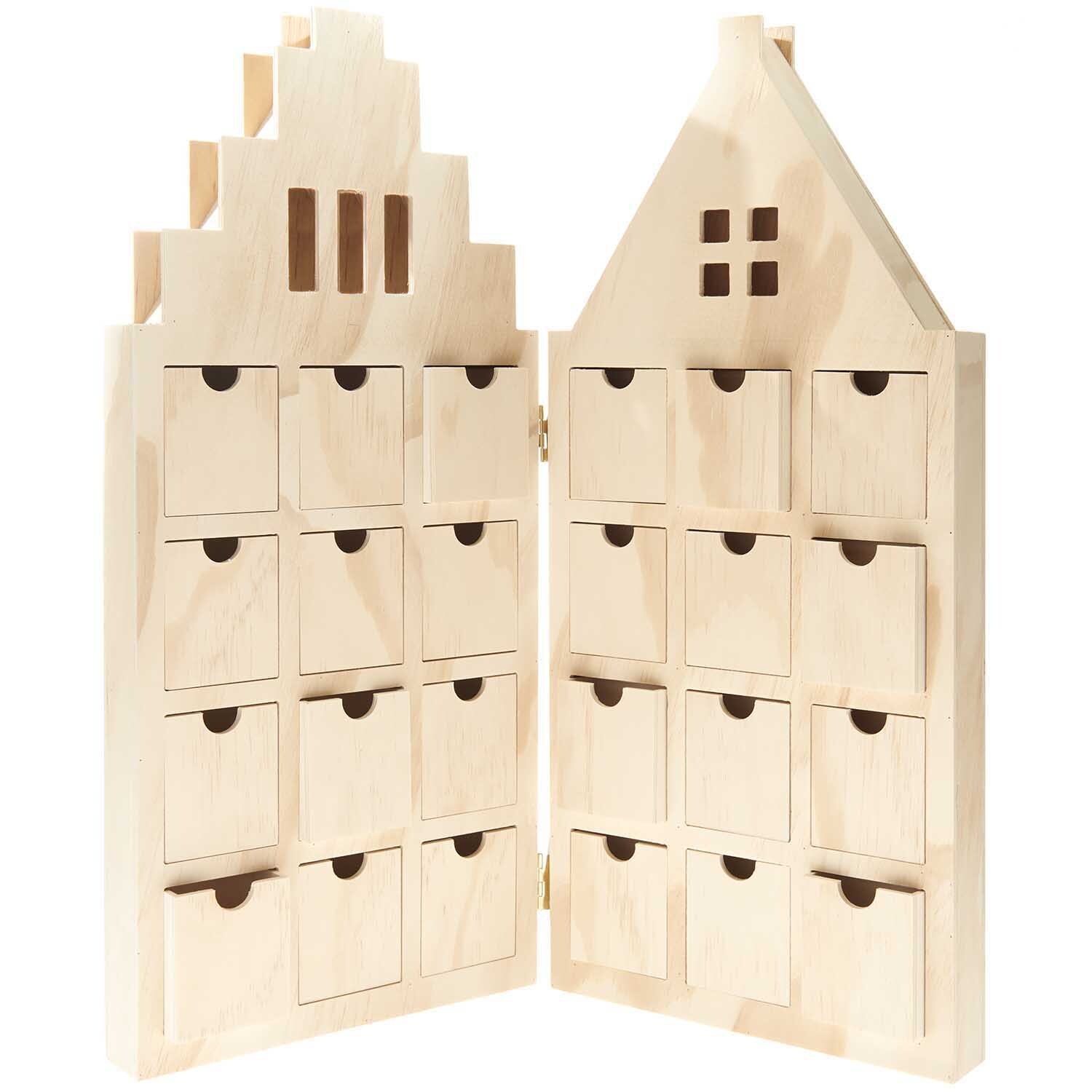 Adventskalender Haus aus Holz 46,5x51x5cm von Rico Design