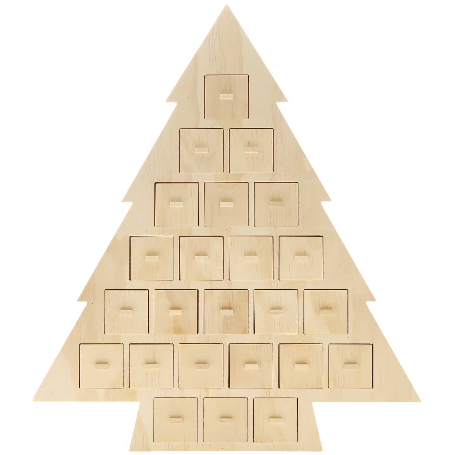 Adventskalender Tanne aus Holz 45x51x5cm von Rico Design
