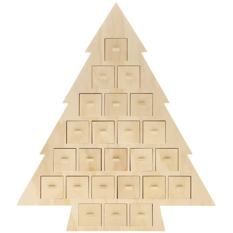 Adventskalender Tanne aus Holz 45x51x5cm von Rico Design