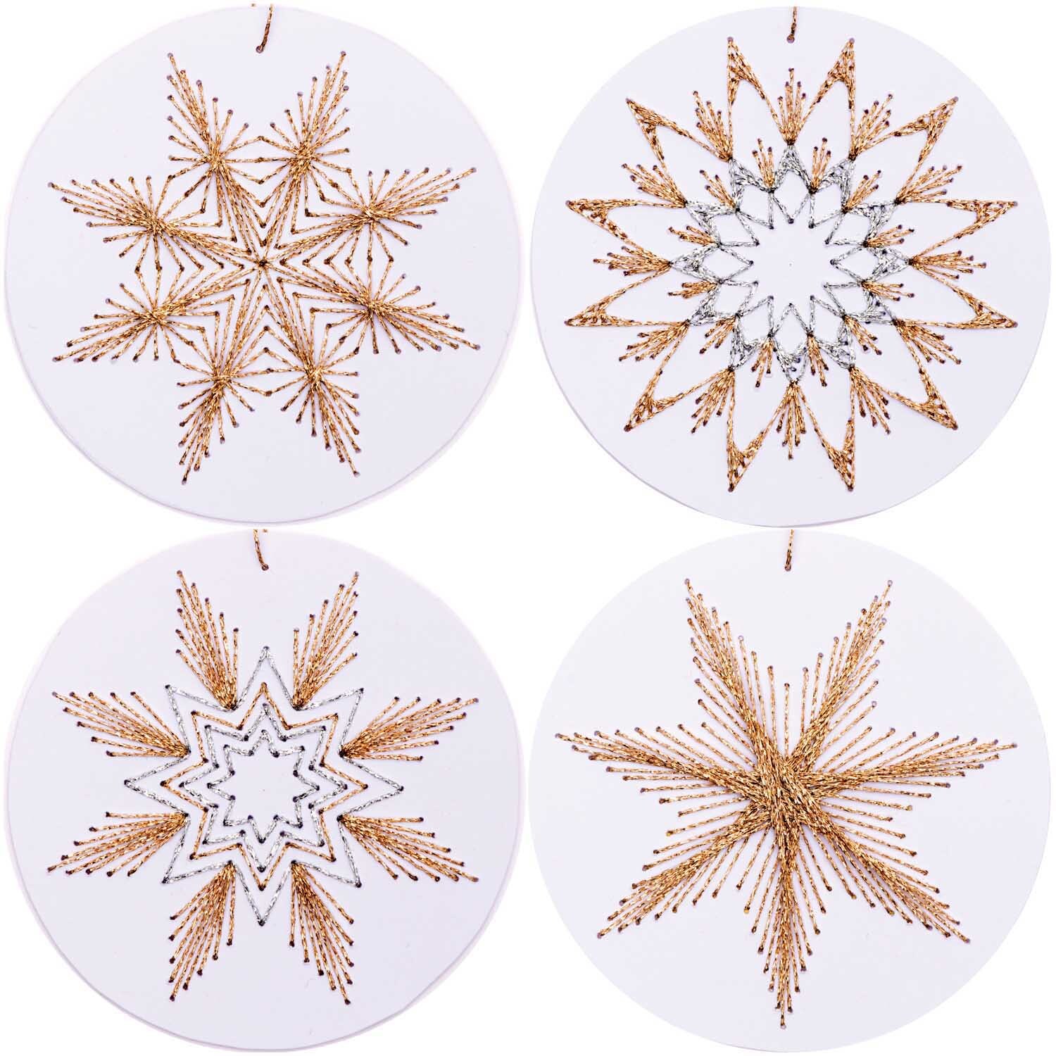 Anhänger Weihnachtskugel zum Besticken weiß 8 Stück von Rico Design