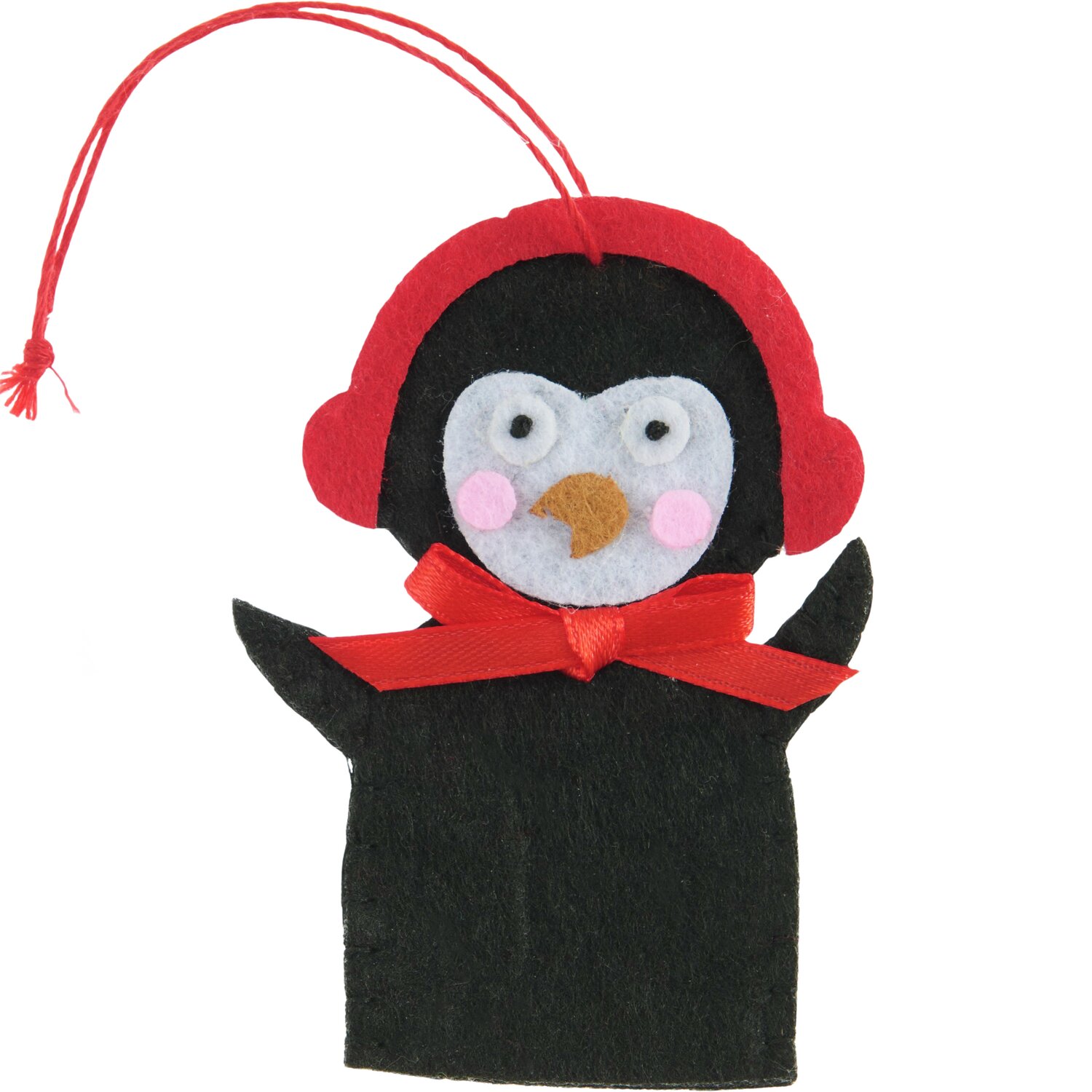 Aufhänger Filz-Pinguin flach Schwarz von Rico Design