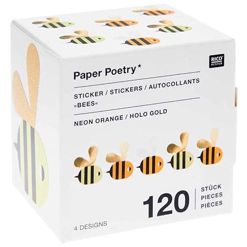 Aufkleber auf Rolle – Bienen – 120 Stück von Rico Design