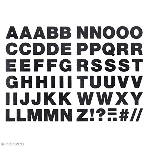 Aufnäher zum Aufbügeln, Alphabet, schwarz, glitzernd, 2,5 cm hoch, 65 Stück Aufnäher zum Aufbügeln, Alphabet, schwarz, glitzernd, 2,5 cm hoch, 65 Stück von Rico Design