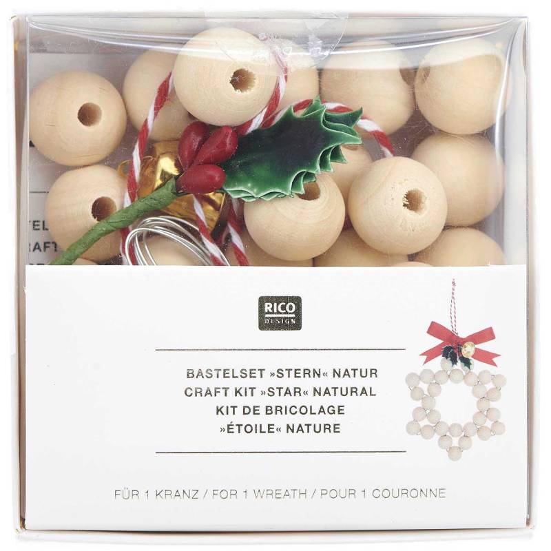 Bastelset Holzperlen Stern natur Bastelset Holzperlen Stern natur von Rico Design