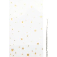 Bodenbeutel "Goldene Sterne" mit Verschlussstreifen - 9 x 15 cm von Rico Design