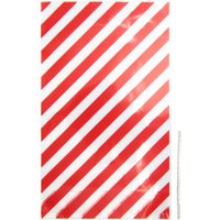 Bodenfaltenbeutel "Rote Streifen" mit Verschlussband - 14,4 x 24 cm von Rico Design