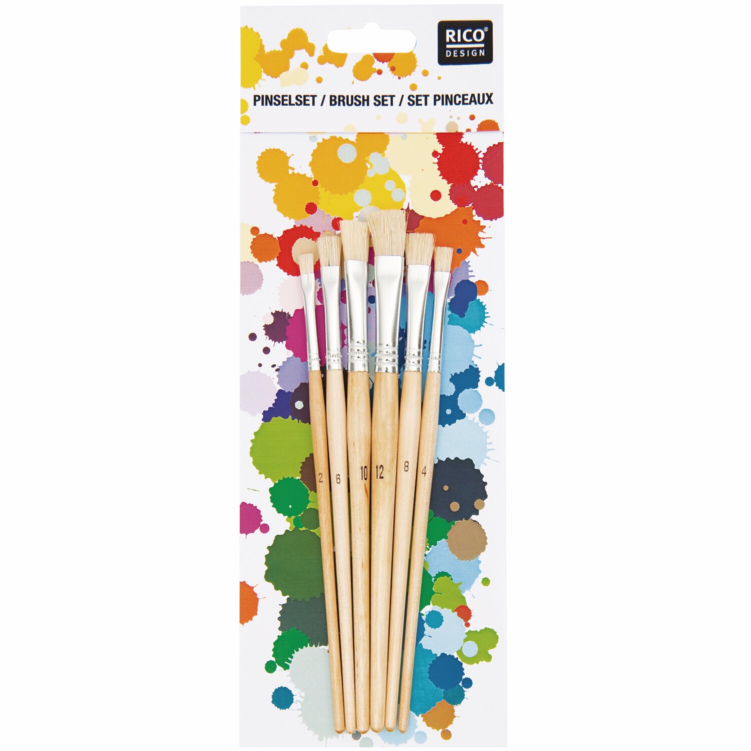 Borstenpinsel flach 6er Set Borstenpinsel flach 6er Set von Rico Design