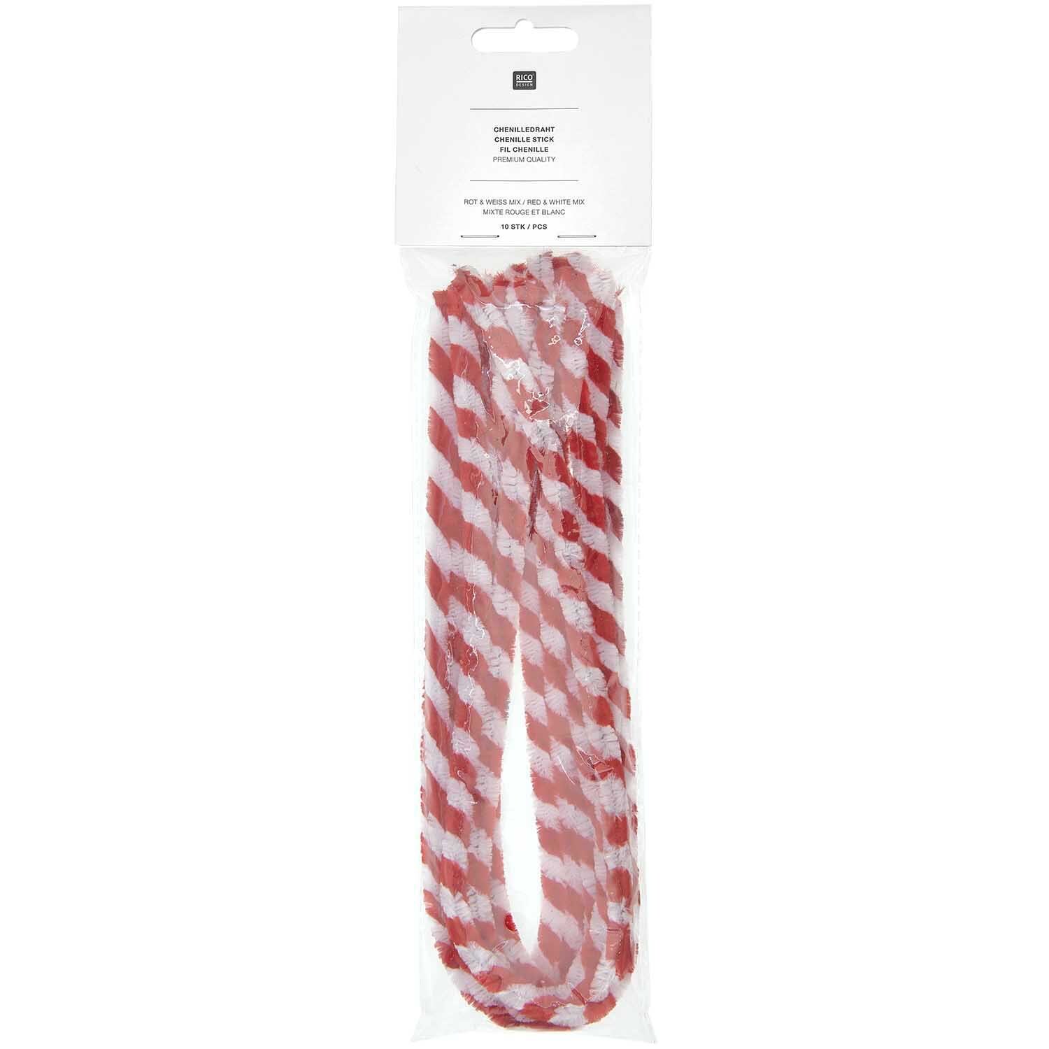 Chenilledraht-Mix 50cm 10 Stück rot & weiß Chenilledraht-Mix 50cm 10 Stück rot & weiß von Rico Design