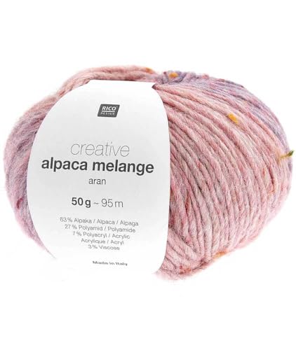 Creative Alpaca Melange Aran Strickgarn, Rico Design, Farbe: 003 Pastellfarben von Rico Design