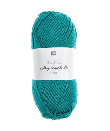 Rico Design Creative Silky Touch DK vegan Strickgarn, 100 g, Farbe: 025 Aquamarin von Rico Design