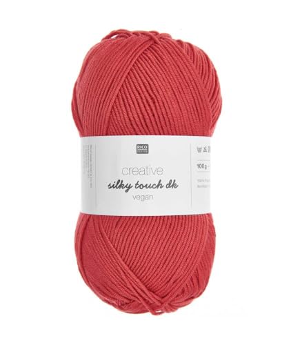 Rico Design Creative Silky Touch DK vegan Strickgarn, 100 g, Farbe: 028 Azalee Rosa von Rico Design