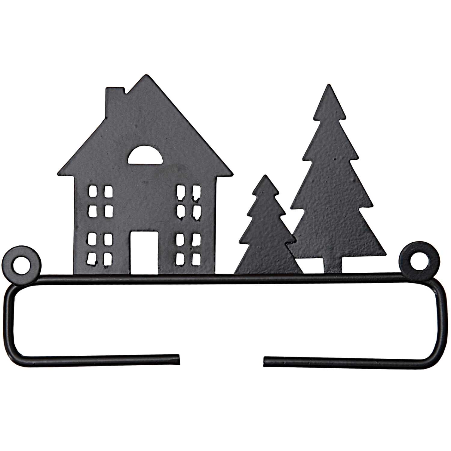 Dekobügel Haus mit Tanne 11cm von Rico Design