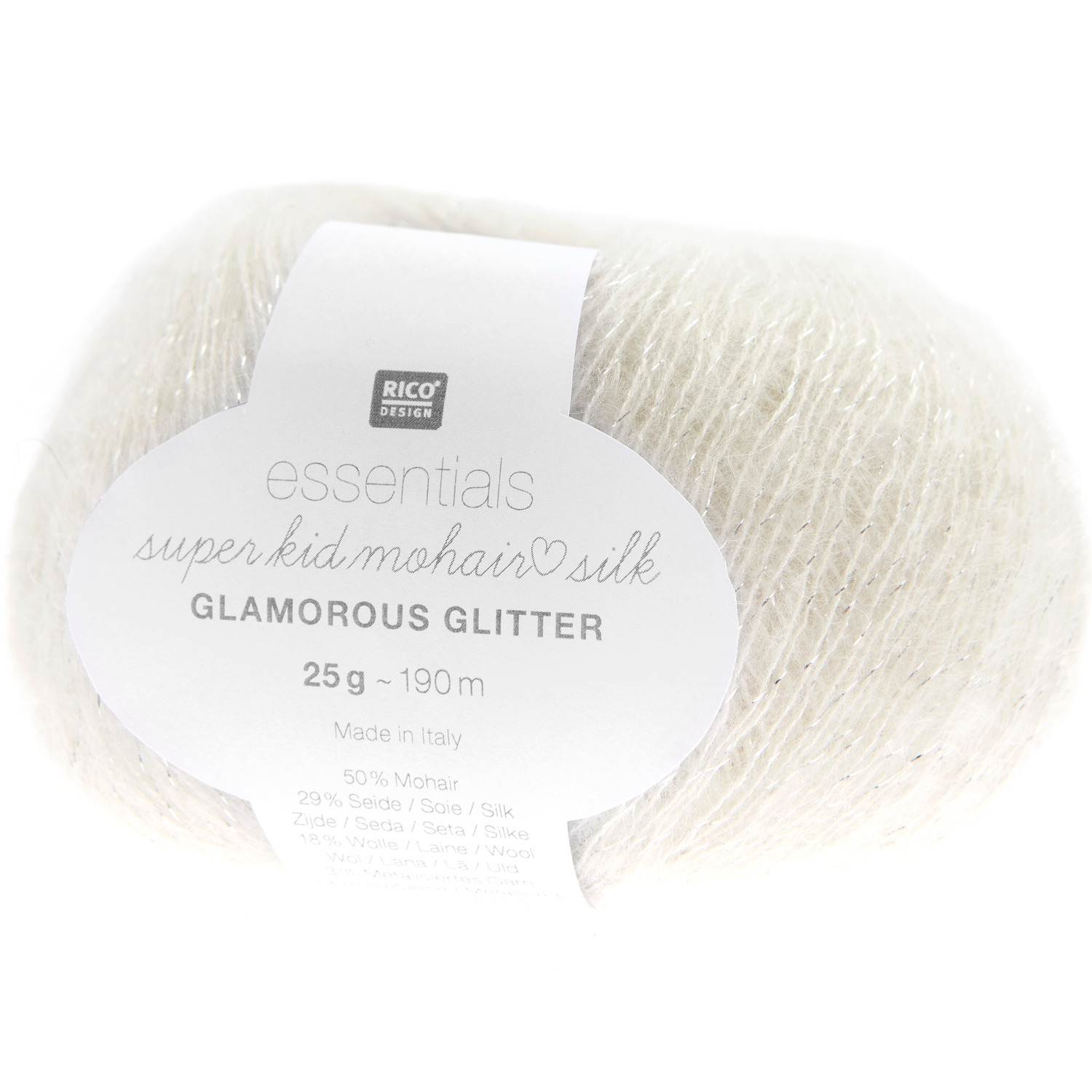 Rico Design Essentials Super Kid Mohair Loves Silk Glamorous Glitter Creme von Rico Design