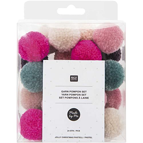 Garnpompon Jolly Xmas Pastell: 24 Pompons Garnpompon Jolly Xmas Pastell: 24 Pompons von Rico Design