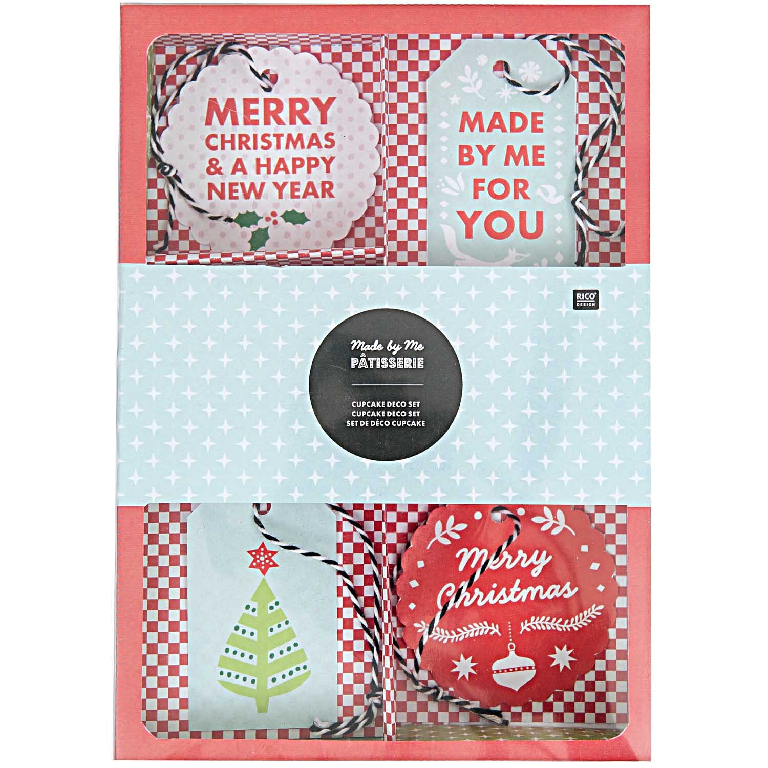Geschenkanhänger X-MAS rot-mint 48 Stück von Rico Design