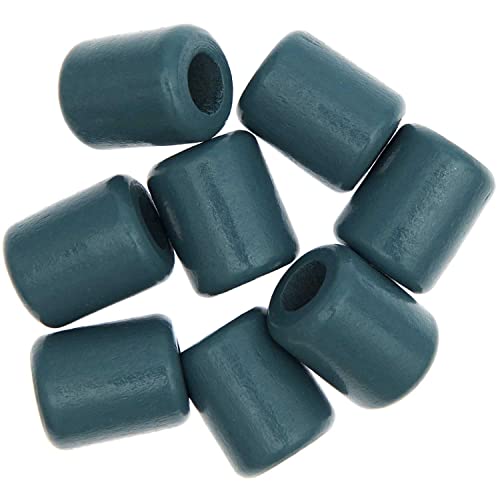 Große Makramee Perlen Holz 10mm Bohrung großes Loch, Petrol 2cm x 2,4cm, 8 Stück von Rico Design Große Makramee Perlen Holz 10mm Bohrung großes Loch, Petrol 2cm x 2,4cm, 8 Stück von Rico Design von Rico Design