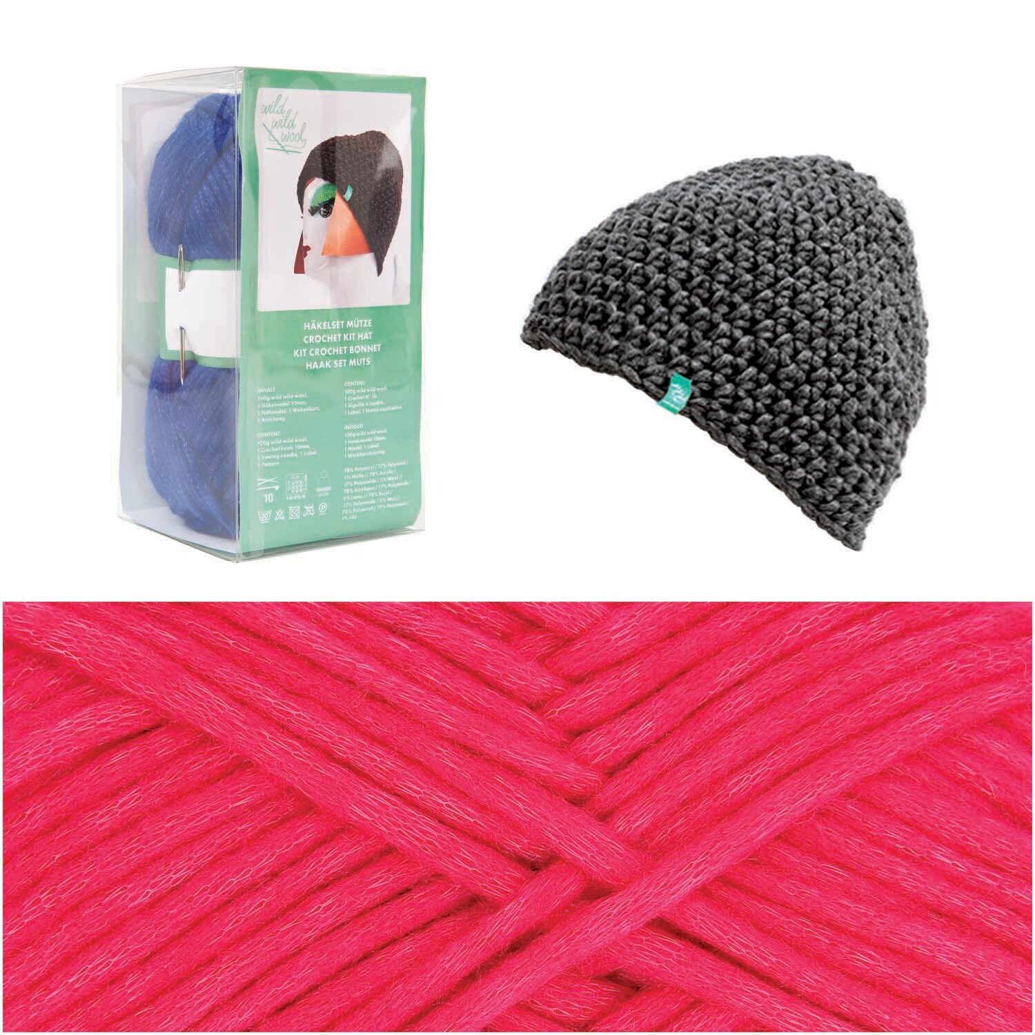 Häkelset Mütze Wild Wild Wool uni Häkelset Mütze Wild Wild Wool uni von Rico Design