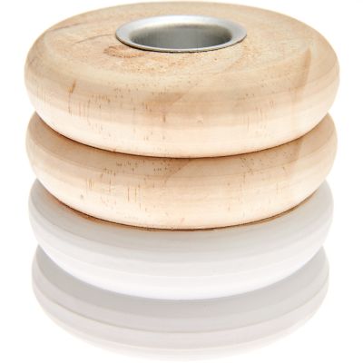 Holz-Kerzenhalter Ringe Weiß von Rico Design