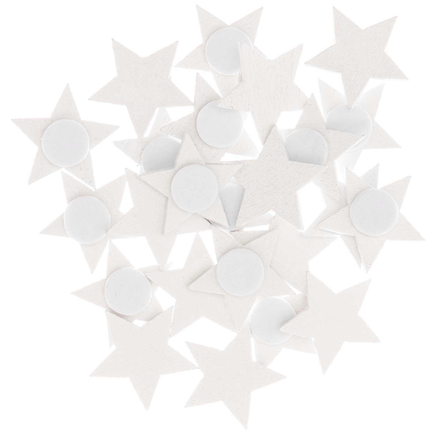 Holzsticker Sterne weiß 20x19mm 24 Stück Holzsticker Sterne weiß 20x19mm 24 Stück von Rico Design