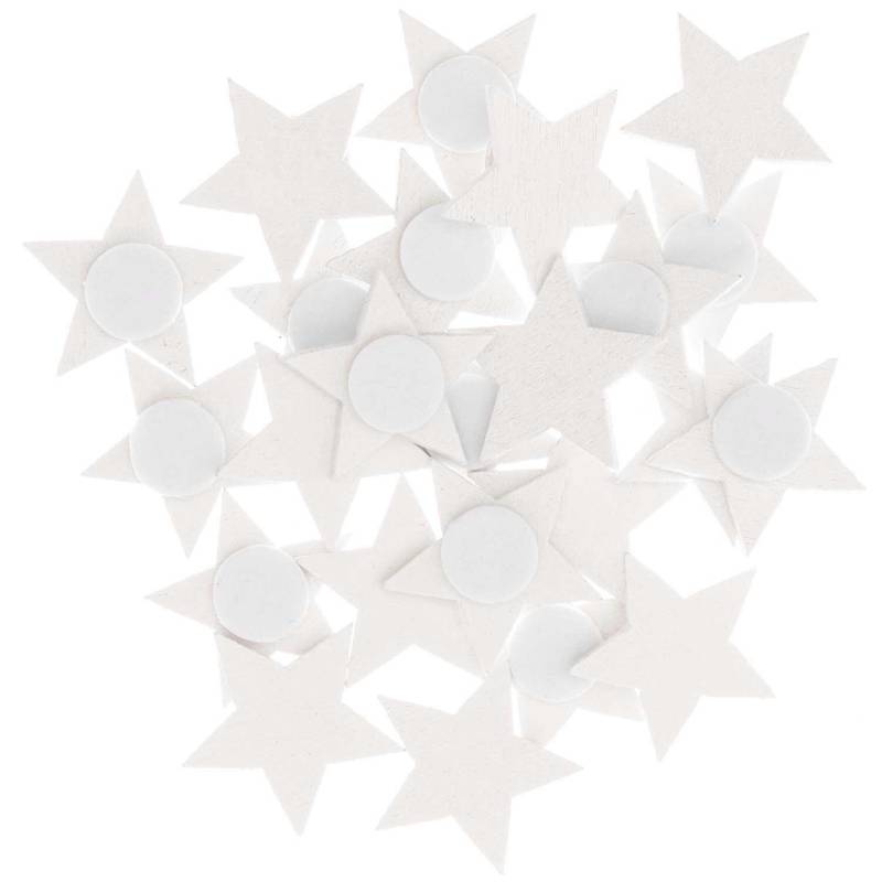 Holzsticker Sterne weiß 20x19mm 24 Stück Holzsticker Sterne weiß 20x19mm 24 Stück von Rico Design