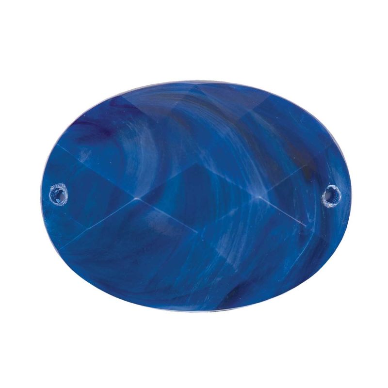 Aufnähstein oval dunkelblau 37x27mm von Rico Design