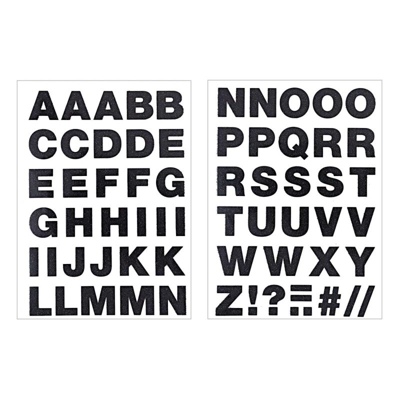 Bügelmotive Buchstaben A-Z schwarz glitter von Rico Design